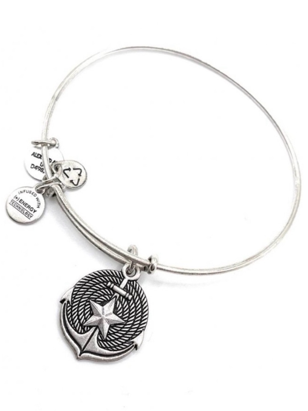 Alex And Ani Silver ‘Anchor’ Bangle Style Bracelet